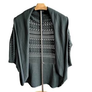 Willi Smith Womens Shawl Collar Open Cardigan Sage Green Size Medium Boho Beachy